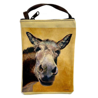 Donkey Rescue Me Leather Western Purse by Rockmount Ranch Wear with Native American made Comanche Nation artwork