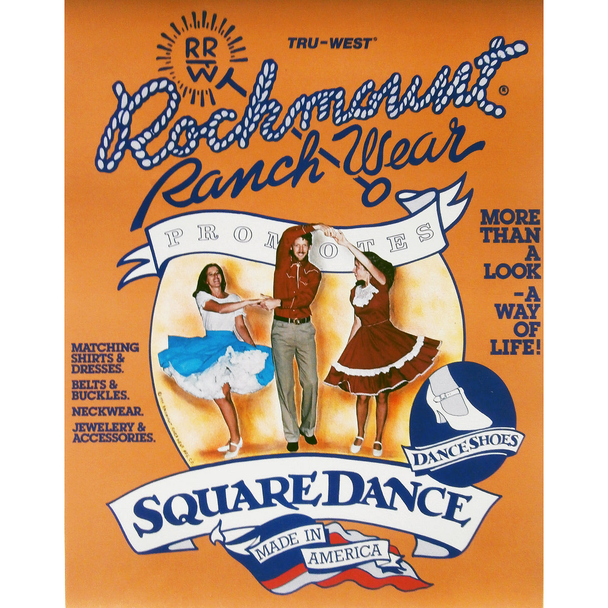 Rockmount Square Dance A Way of Life Western Poster by Rockmount Ranch Wear, vintage Americana wall art