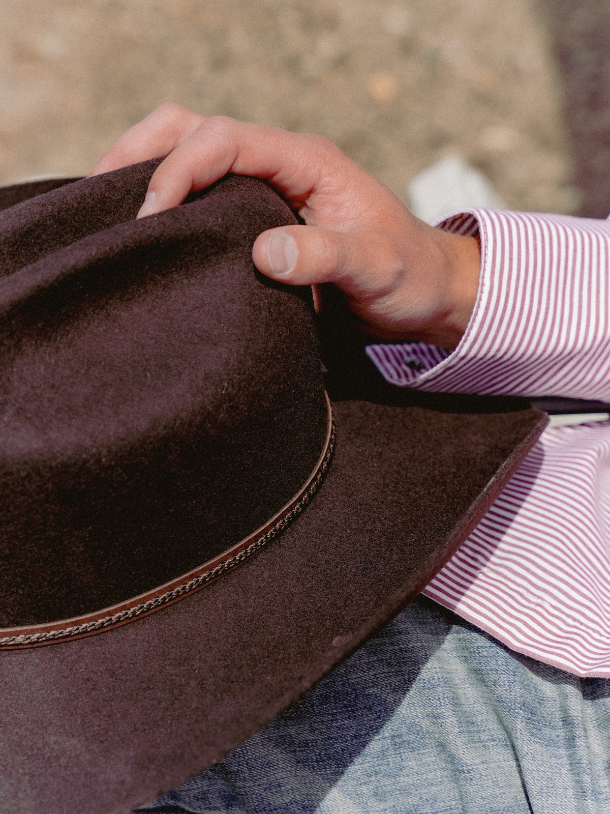 Crushable Brown Felt Concho Western Hat by Rockmount Ranch Wear with conchos band feature and wool felt