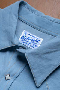 Women's Stonewashed Sky Blue Sawtooth Denim Western Shirt by Rockmount Ranch Wear with sawtooth pockets
