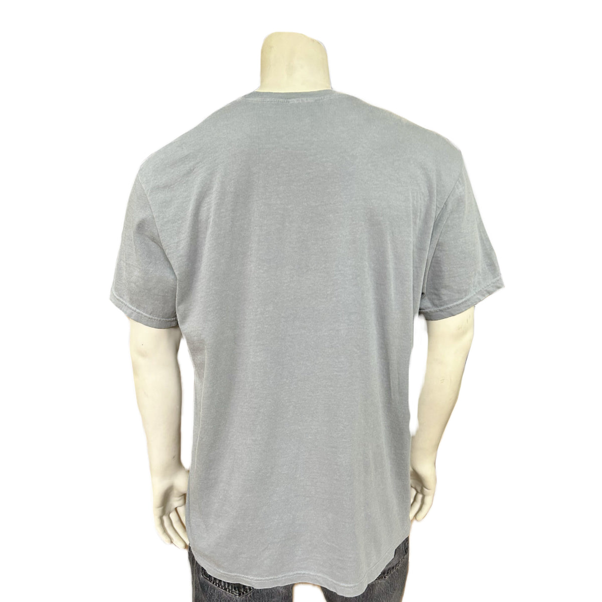 Men's Charcoal Rockmount Bronc 100 Cotton Western T-Shirt by Rockmount Ranch Wear, preshrunk western T-shirt