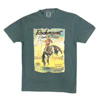 Men's Teal Vintage Bronc Western T-Shirt by Rockmount Ranch Wear, western graphic T-shirt in 100 percent cotton