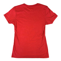 Women's Red Rockmount Bronc Western T-Shirt by Rockmount Ranch Wear in red cotton polyester blend with preshrunk fabric