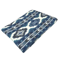 Native Pattern Fleece Western Blanket by Rockmount Ranch Wear in blue with fleece western blanket design