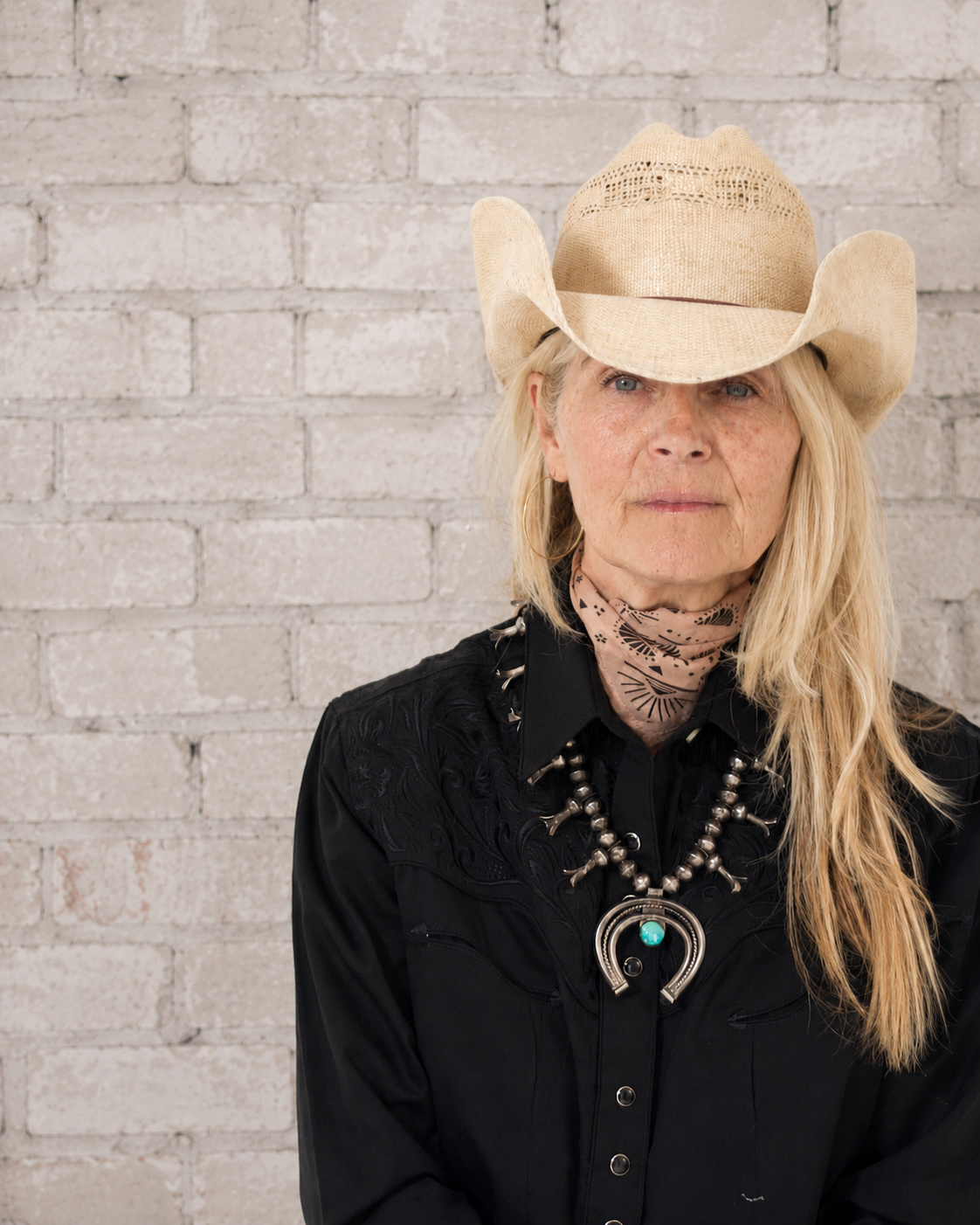 Women's Vintage Black-on-Black Tooling Embroidered Western Shirt by Rockmount Ranch Wear with floral embroidery