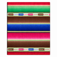 Native Serape Pattern Fleece Western Blanket by Rockmount Ranch Wear with vintage fringe and colorful stripes
