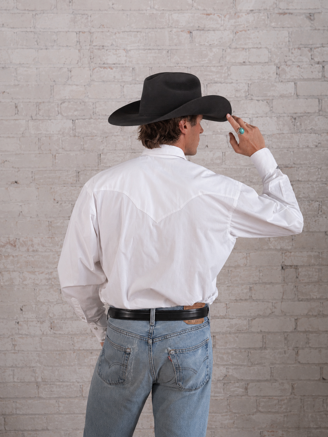 Men's White Quarter Horse Pima Cotton Western Shirt by Rockmount Ranch Wear with round snaps