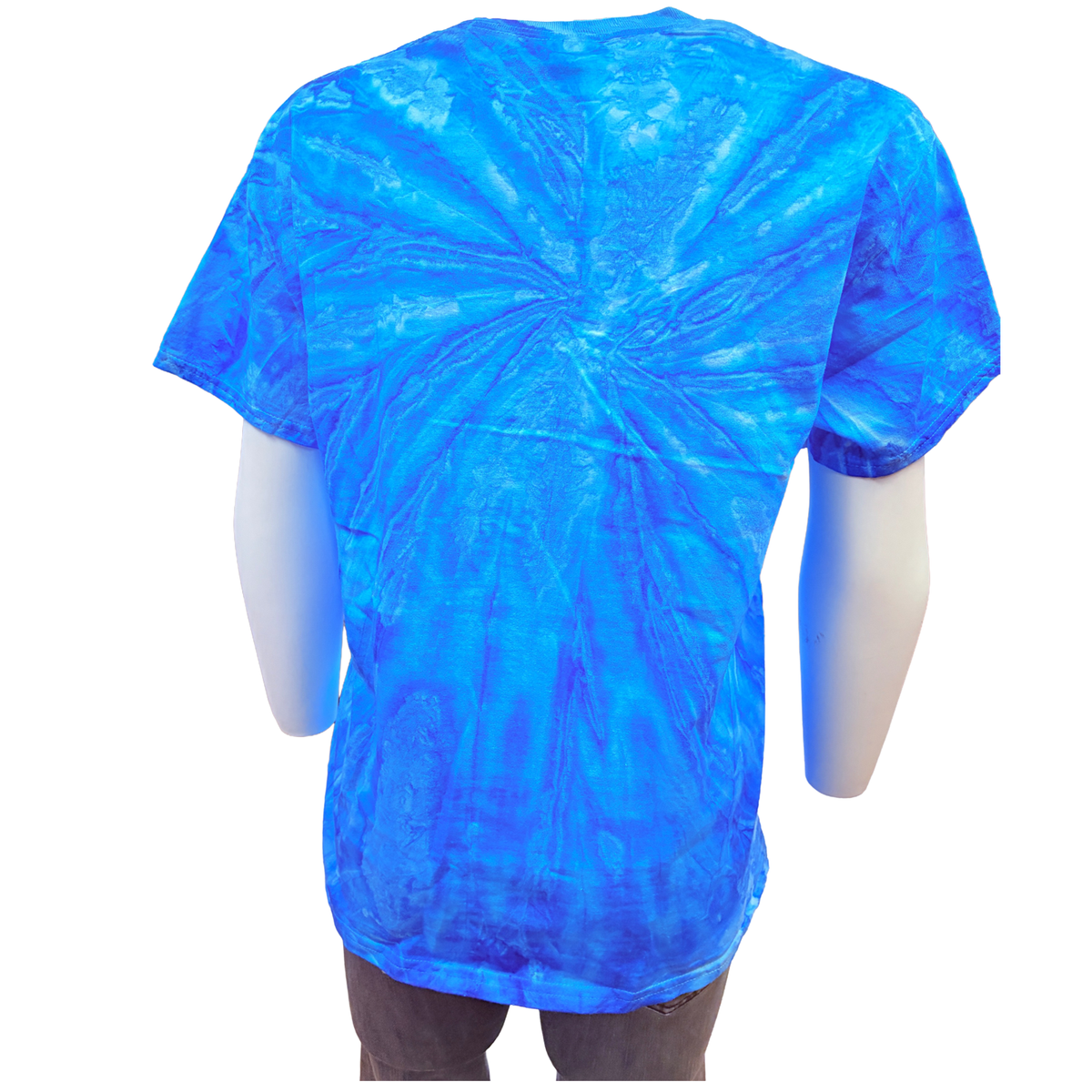 Men's Rockmount Bronc 100 Cotton Tie Dye Blue Western T-Shirt by Rockmount Ranch Wear, vintage short sleeve crew neck