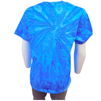 Men's Rockmount Bronc 100 Cotton Tie Dye Blue Western T-Shirt by Rockmount Ranch Wear, vintage short sleeve crew neck