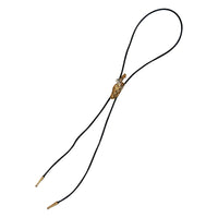 Gold Six-Shooter Pistol with Holster Western Bolo Tie by Rockmount Ranch Wear, vintage leatherette cord