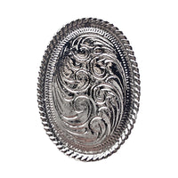 Silver Concho Western Bolo Tie by Rockmount Ranch Wear, German silver concho centerpiece, Made in USA
