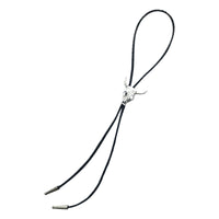 Ivory White Steer Skull Western Bolo Tie by Rockmount Ranch Wear with steer skull motif and leatherette cord