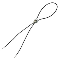 Carved Arrowhead Western Bolo Tie by Rockmount Ranch Wear with black leatherette cord and silver snap clasp