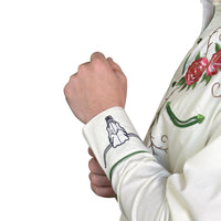 Men's Longhorn and Floral Embroidered Western Shirt by Rockmount Ranch Wear in ivory with embroidered floral front