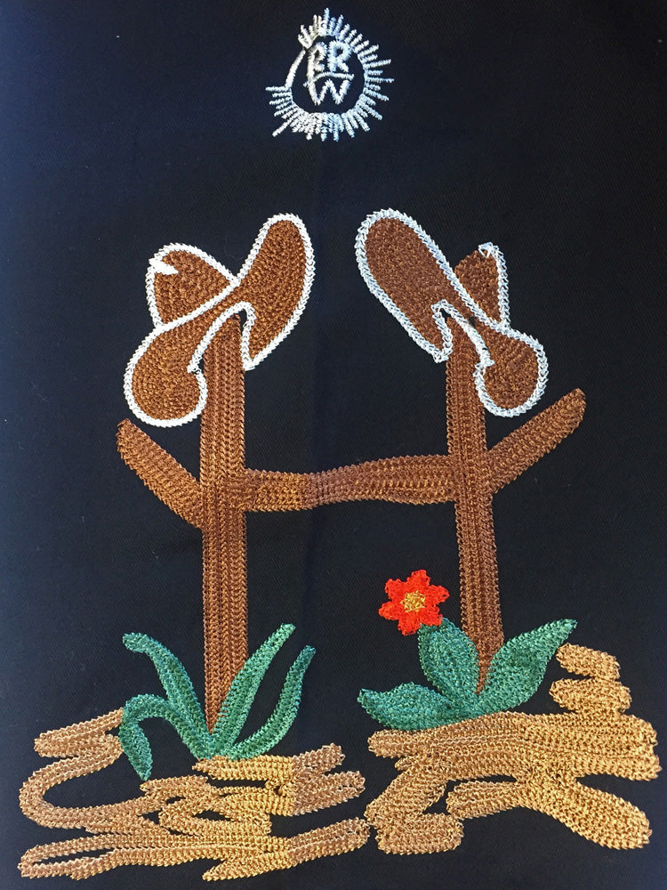 Women's Vintage Cactus and Cowgirl Boots Embroidered Western Shirt in Black by Rockmount Ranch Wear