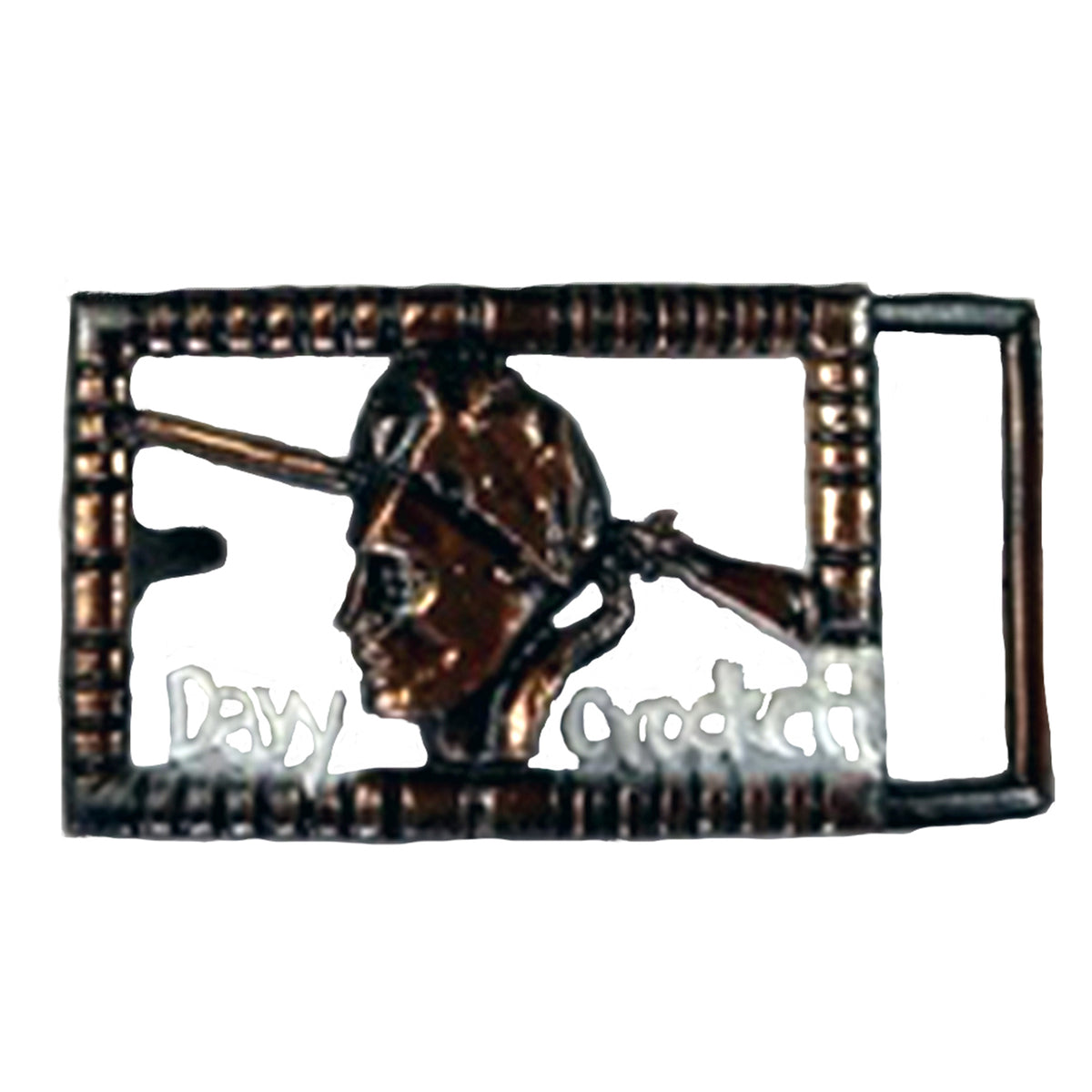 Davy Crockett Copper Western Belt Buckle by Rockmount Ranch Wear in vintage copper with Western belt buckle theme